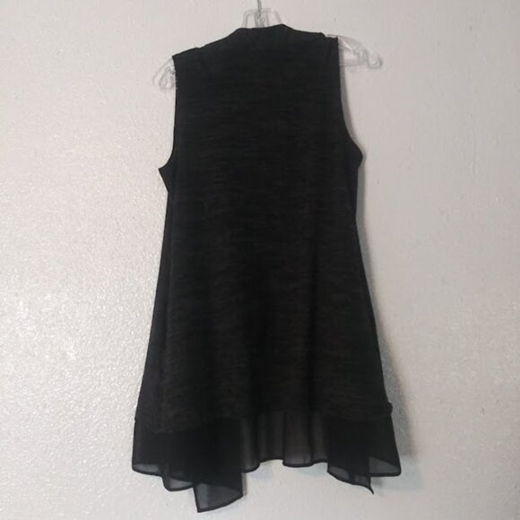 Logo by Lori Goldstein women's size S gray marbled sleeveless cardigan sweater - Picture 6 of 13